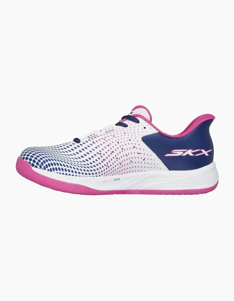Skechers Slip-ins Relaxed Fit Viper Court Reload Womens White/Navy/Pink Trainers