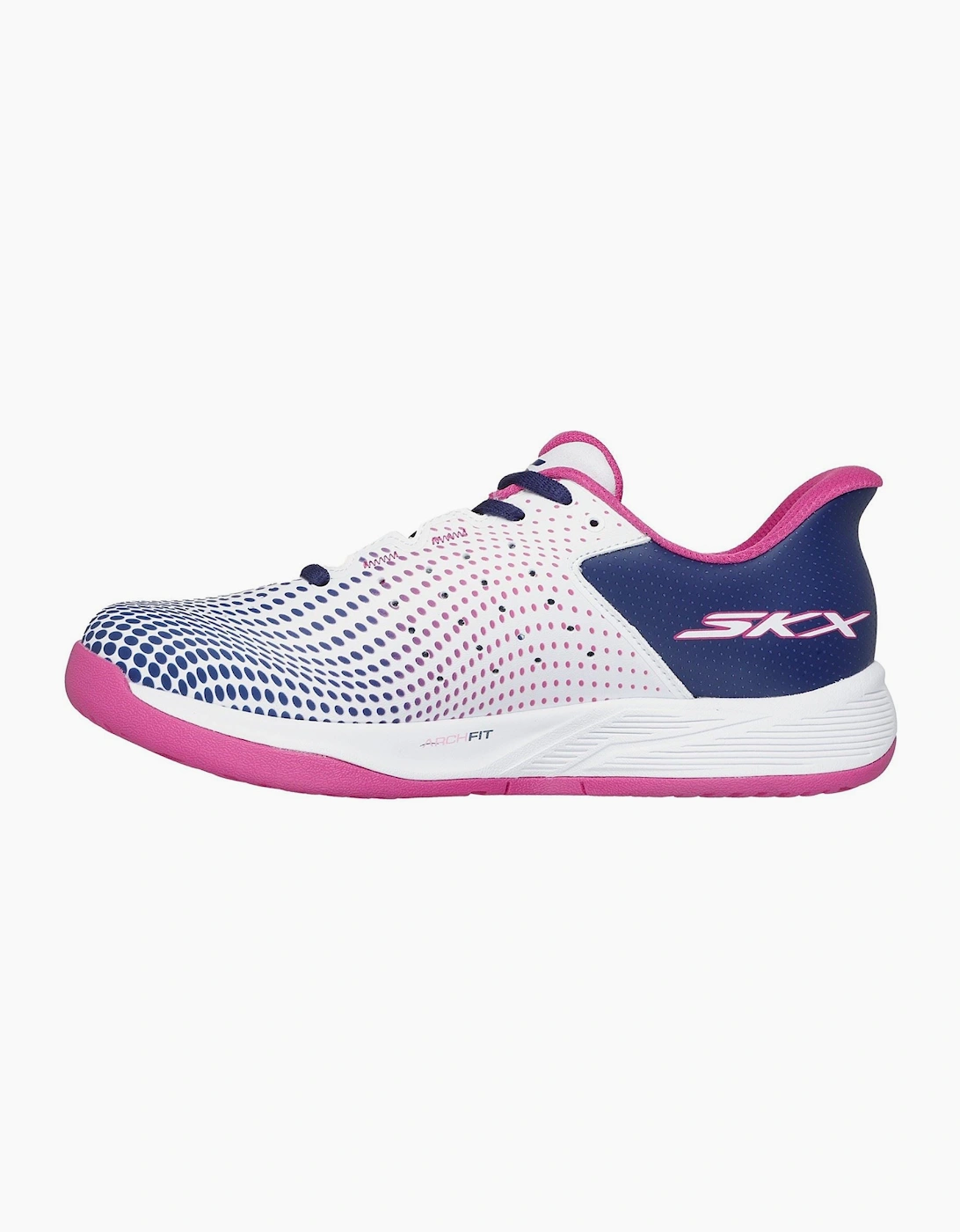 Skechers Slip-ins Relaxed Fit Viper Court Reload Womens White/Navy/Pink Trainers