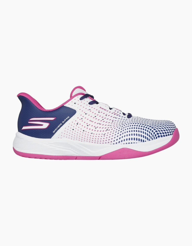 Skechers Slip-ins Relaxed Fit Viper Court Reload Womens White/Navy/Pink Trainers