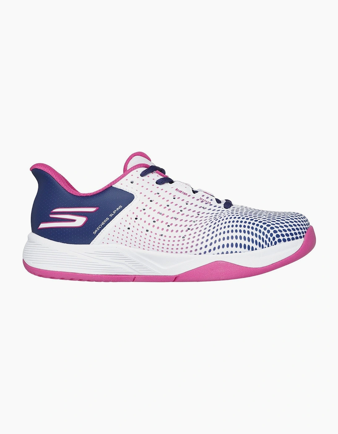 Skechers Slip-ins Relaxed Fit Viper Court Reload Womens White/Navy/Pink Trainers