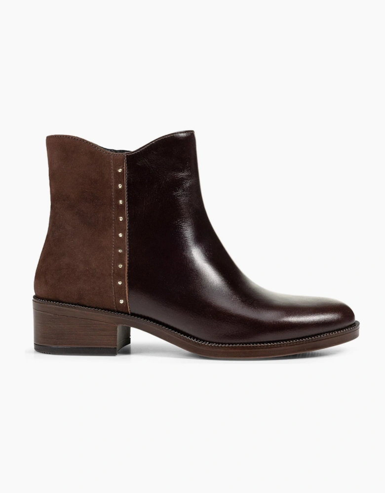 Geox D Camexia Leather Women's Dark Brown Boots