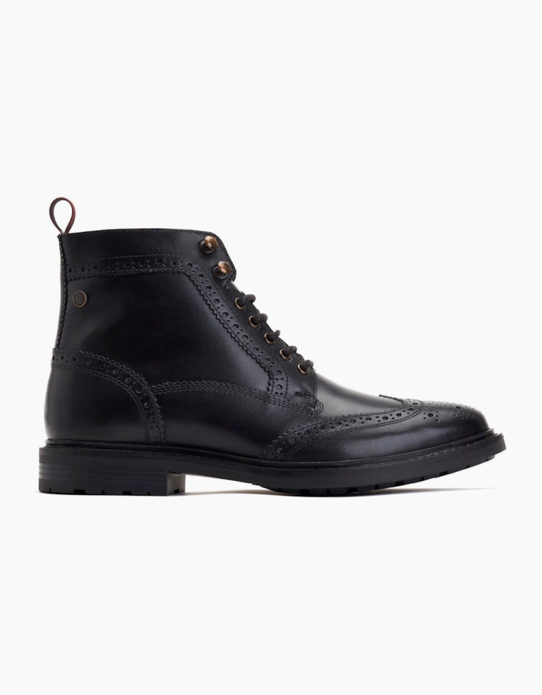 Base London Dealer Leather Men's Black Ankle Boots