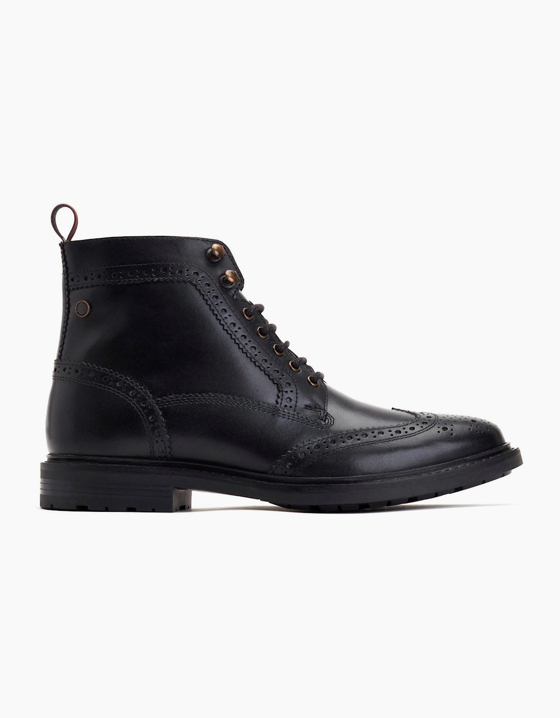 Base London Dealer Leather Men's Black Ankle Boots