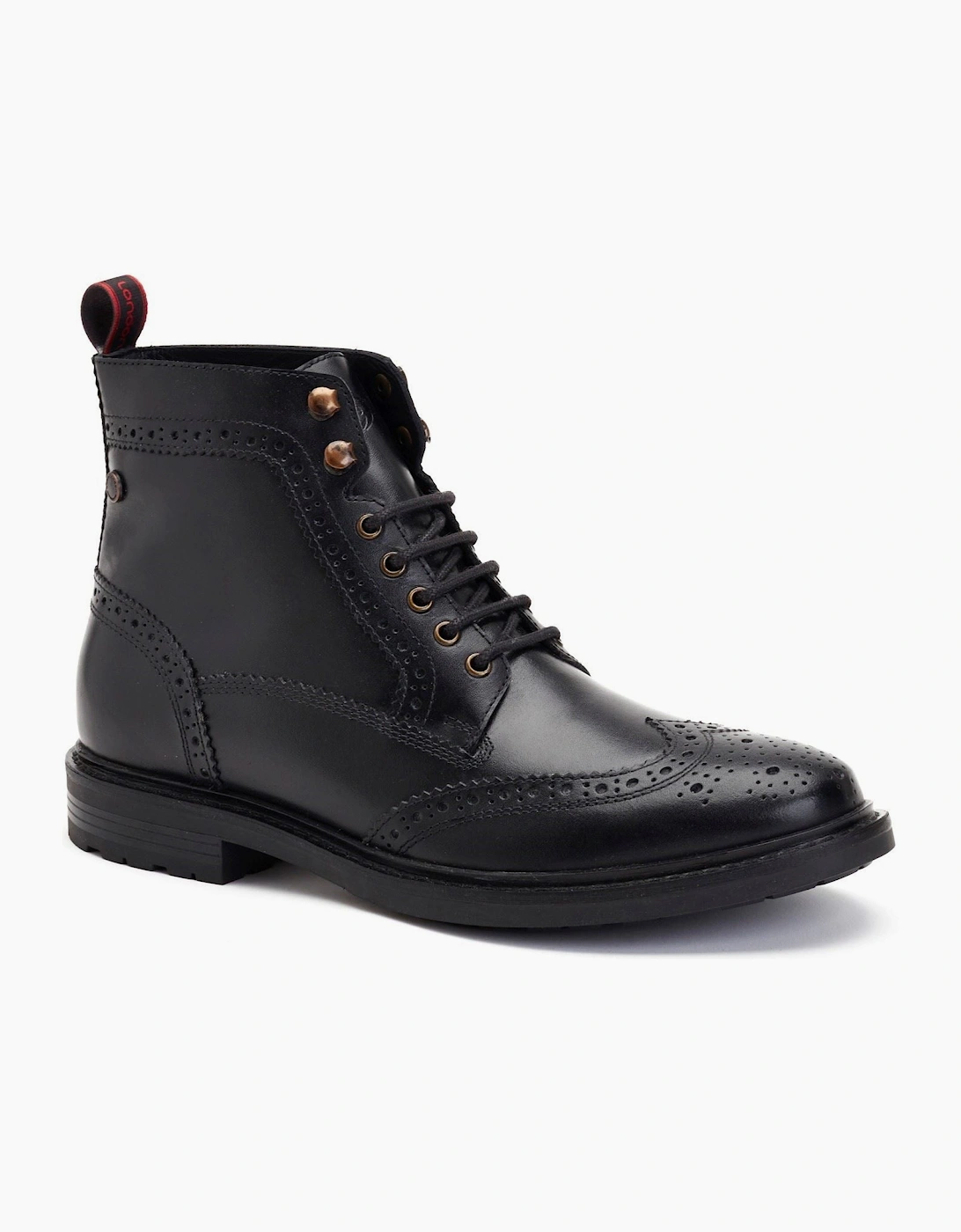 Base London Dealer Leather Men's Black Ankle Boots