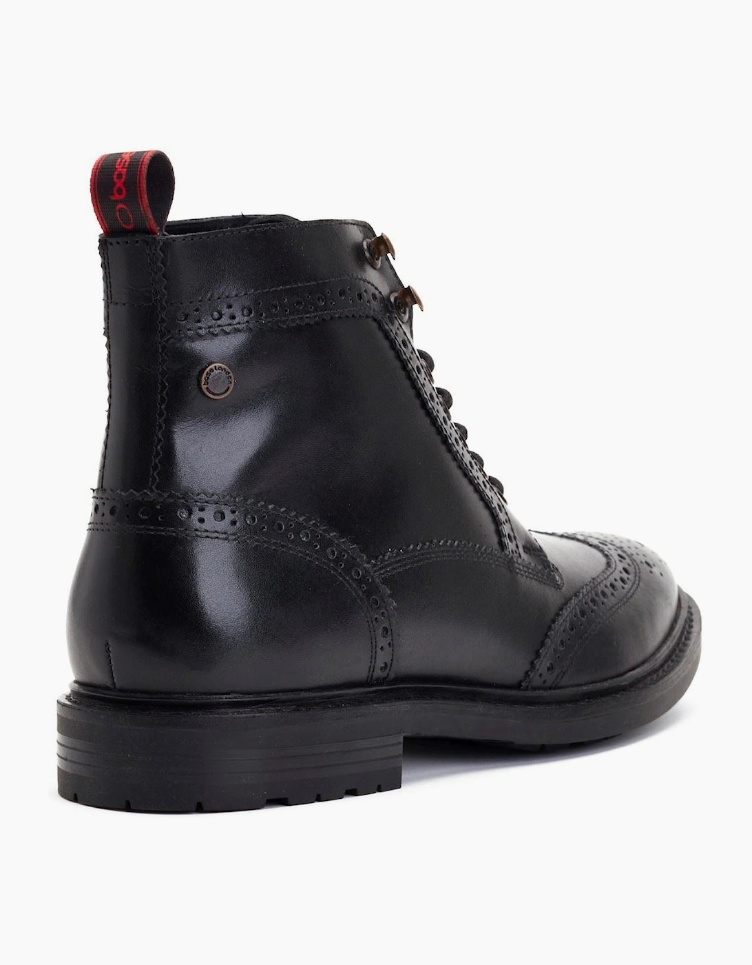 Base London Dealer Leather Men's Black Ankle Boots