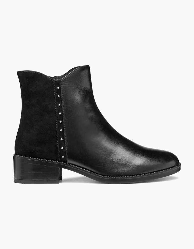 Geox D Camexia Leather Women's Black Boots
