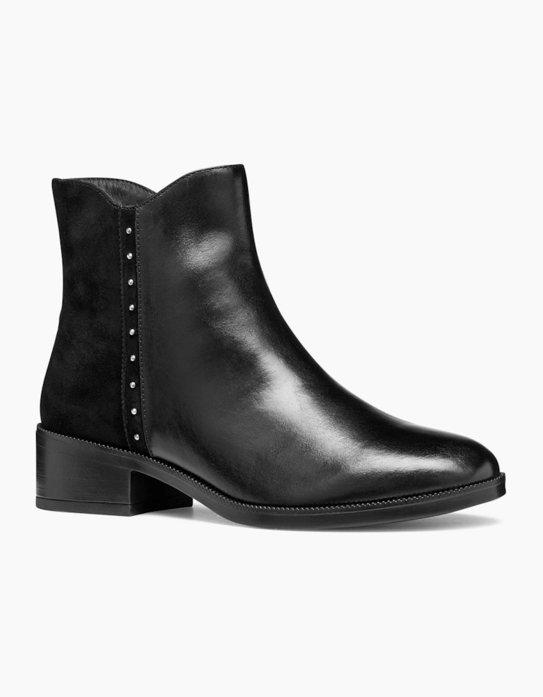 Geox D Camexia Leather Women's Black Boots