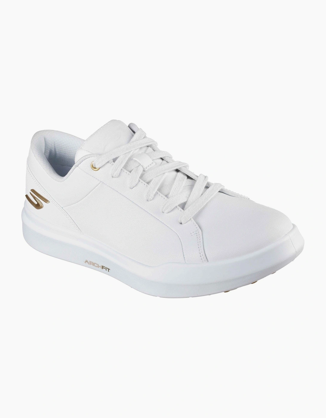 Skechers GO GOLF Drive 12 Leather Women's White/Gold Golf Shoes, 6 of 5