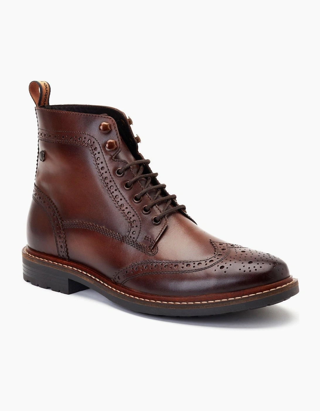 Base London Dealer Leather Men's Brown Ankle Boots