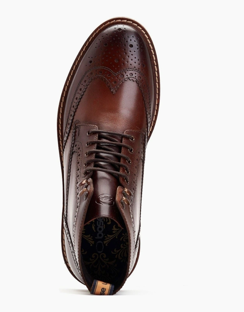 Base London Dealer Leather Men's Brown Ankle Boots