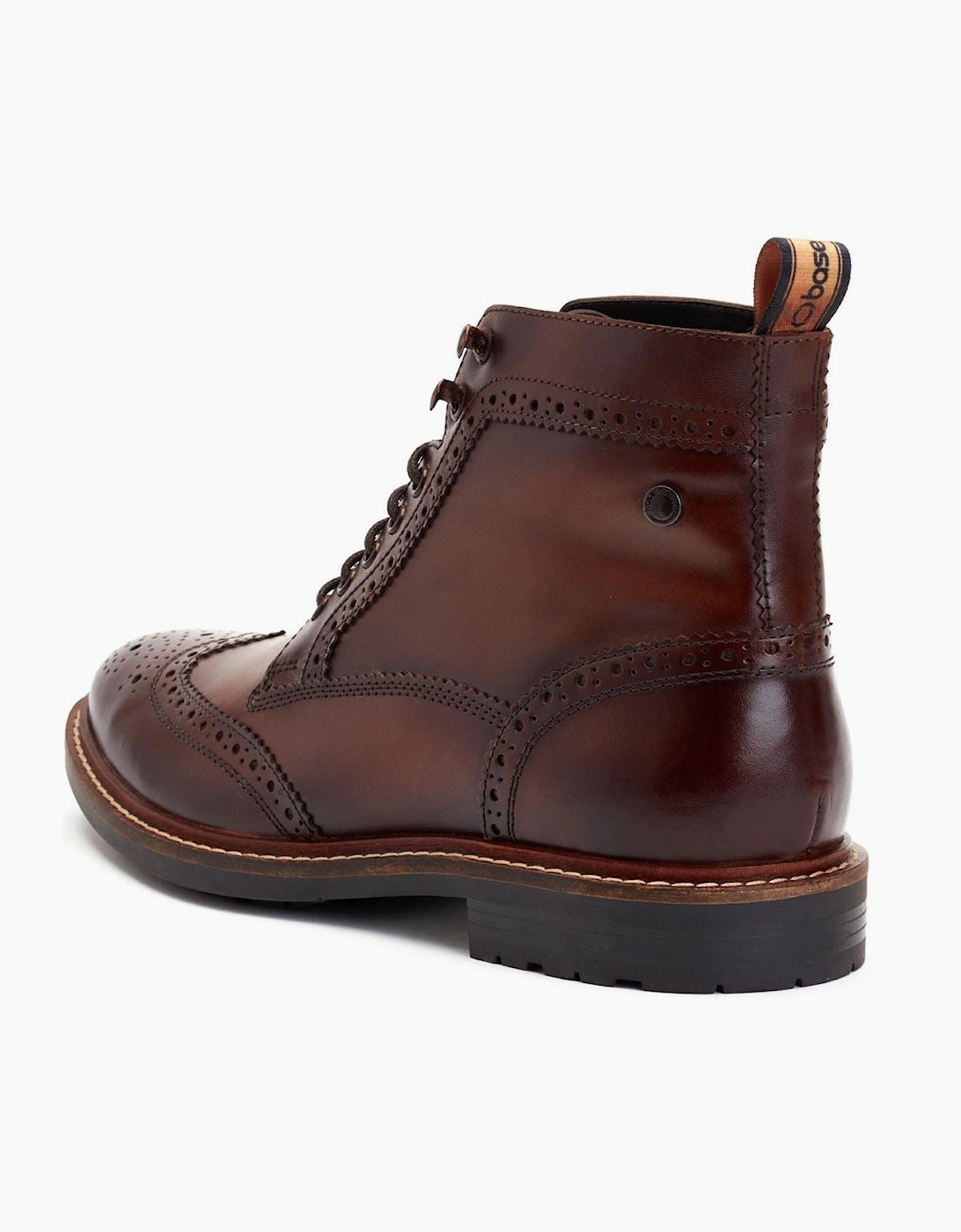 Base London Dealer Leather Men's Brown Ankle Boots