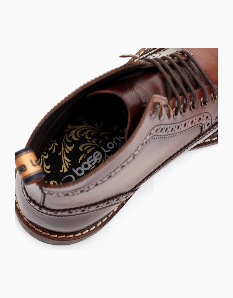 Base London Dealer Leather Men's Brown Ankle Boots
