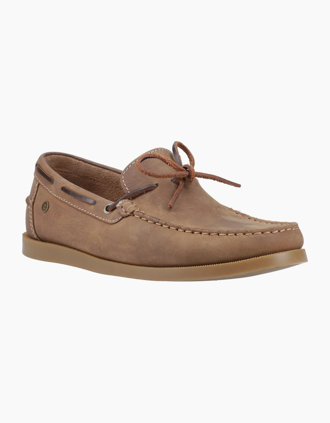 Cotswold Slad Leather Men's Tan Boat Shoes, 6 of 5
