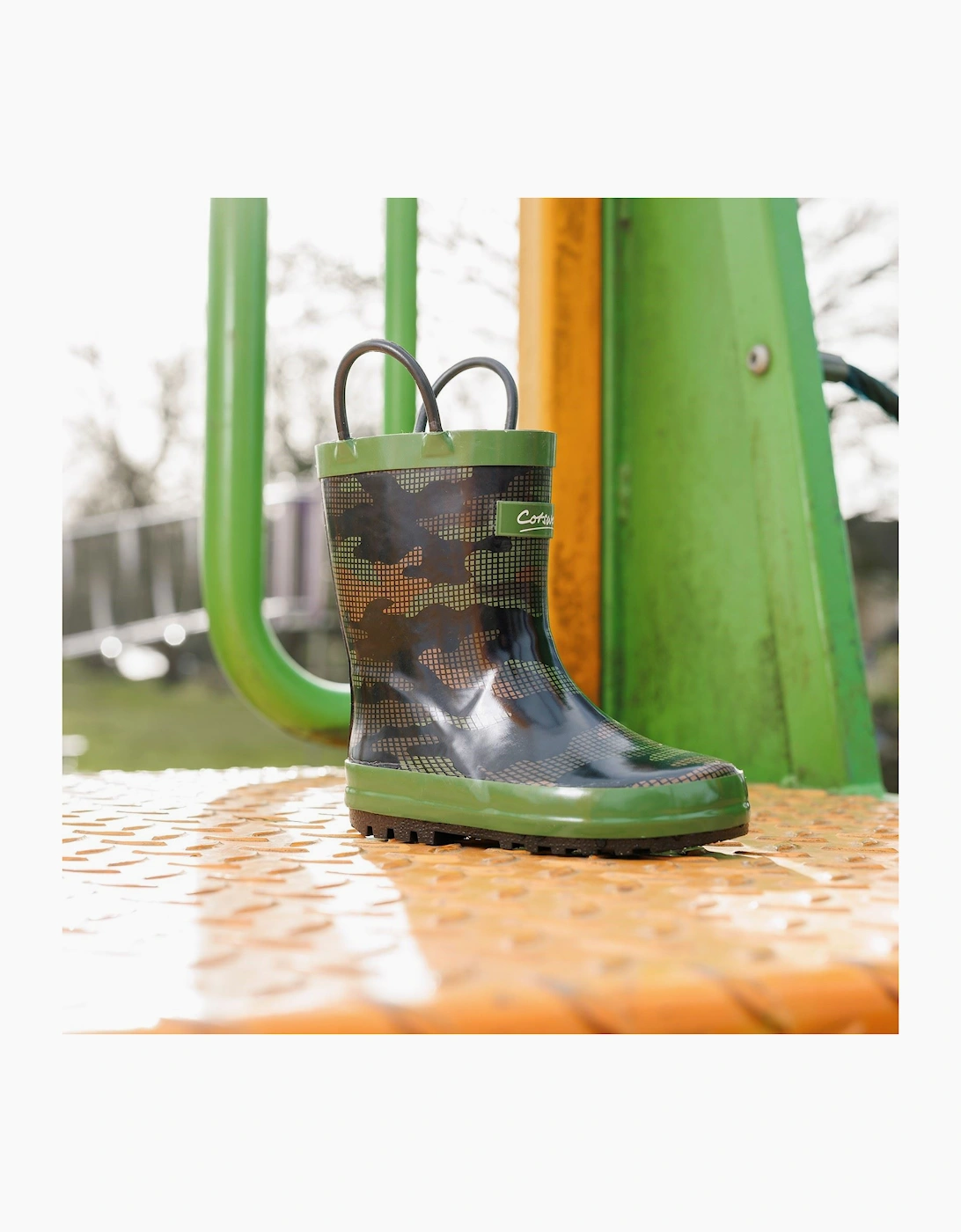 Cotswold Puddle Rubber Unisex Kid's Camouflage Wellington Boots