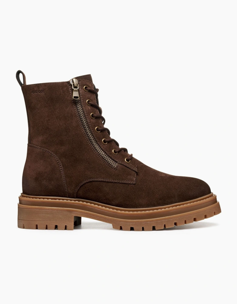Geox D Iridea F Leather Women's Dark Brown Boots