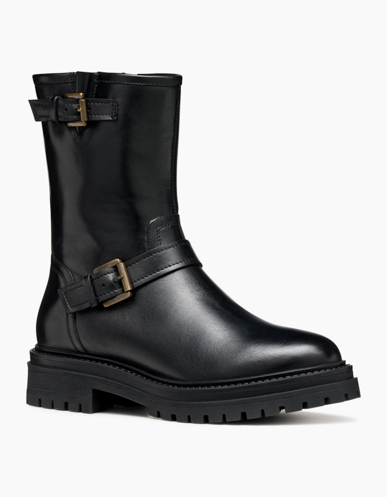 Geox D Iridea D Leather Women's Black Boots