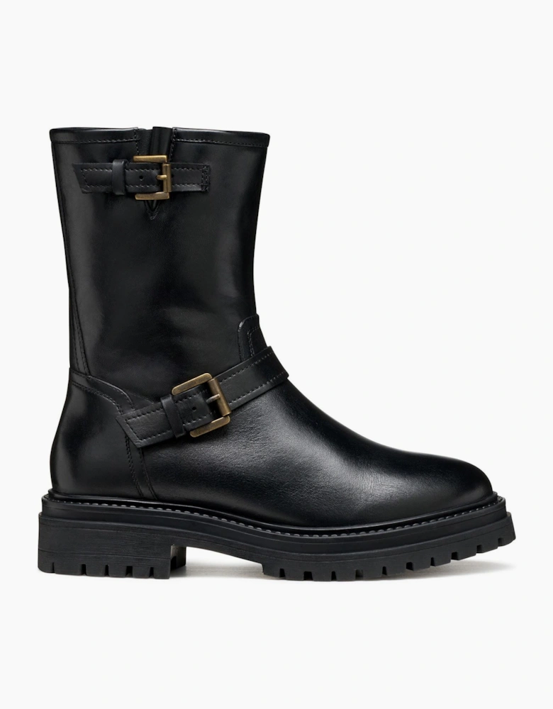 Geox D Iridea D Leather Women's Black Boots