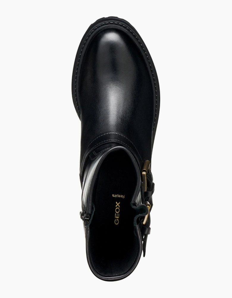 Geox D Iridea D Leather Women's Black Boots