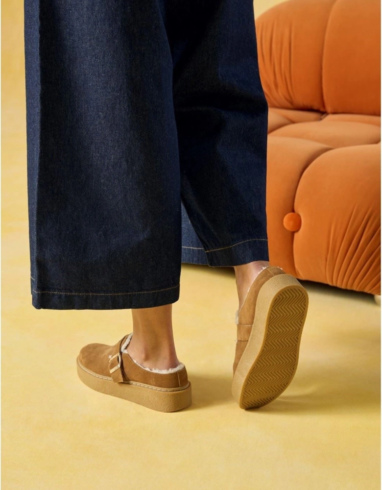 Hush Puppies Blanche Fur Leather Women's Tan Shoes