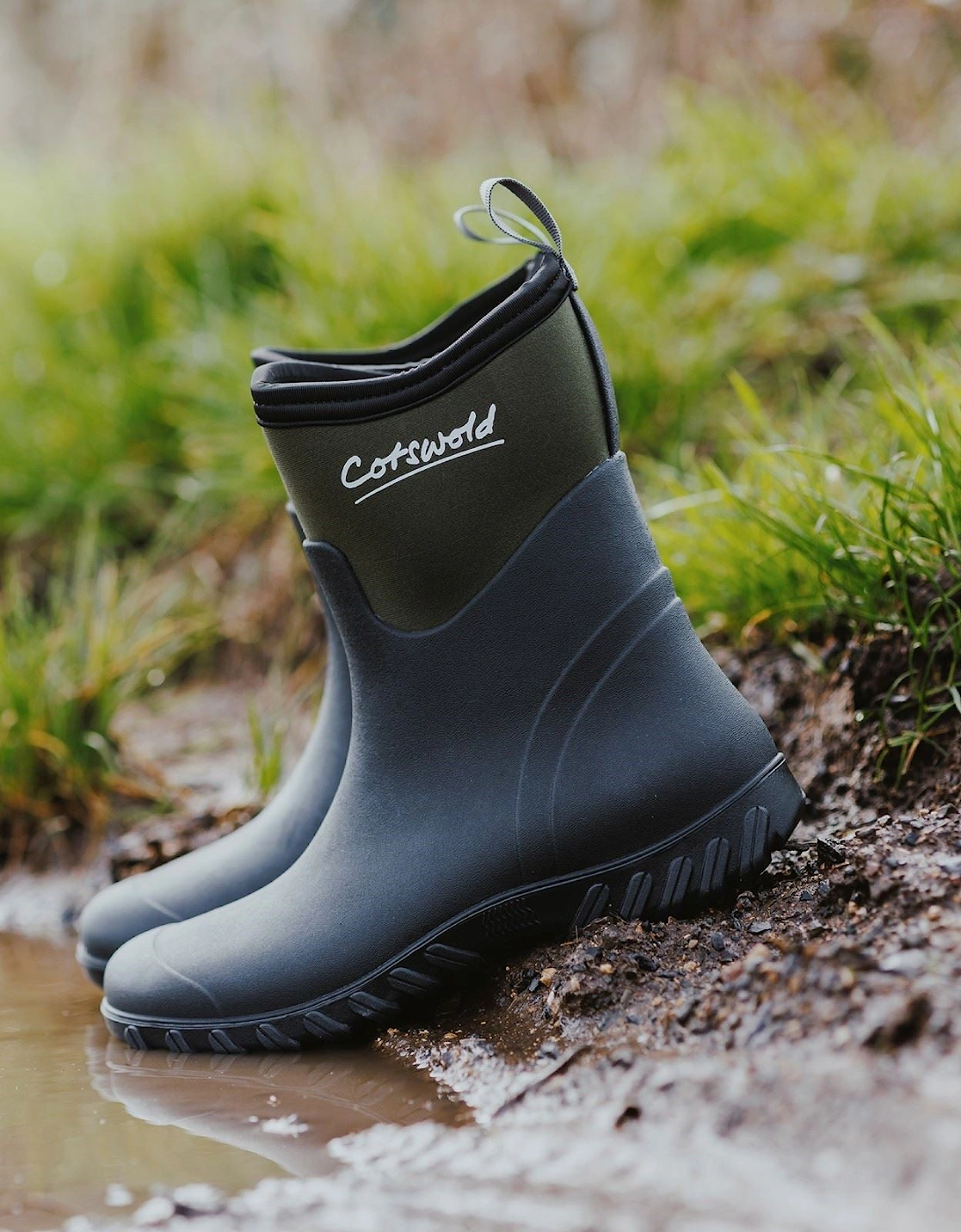 Cotswold Winfield Short Rubber Men's Green Wellington Boots