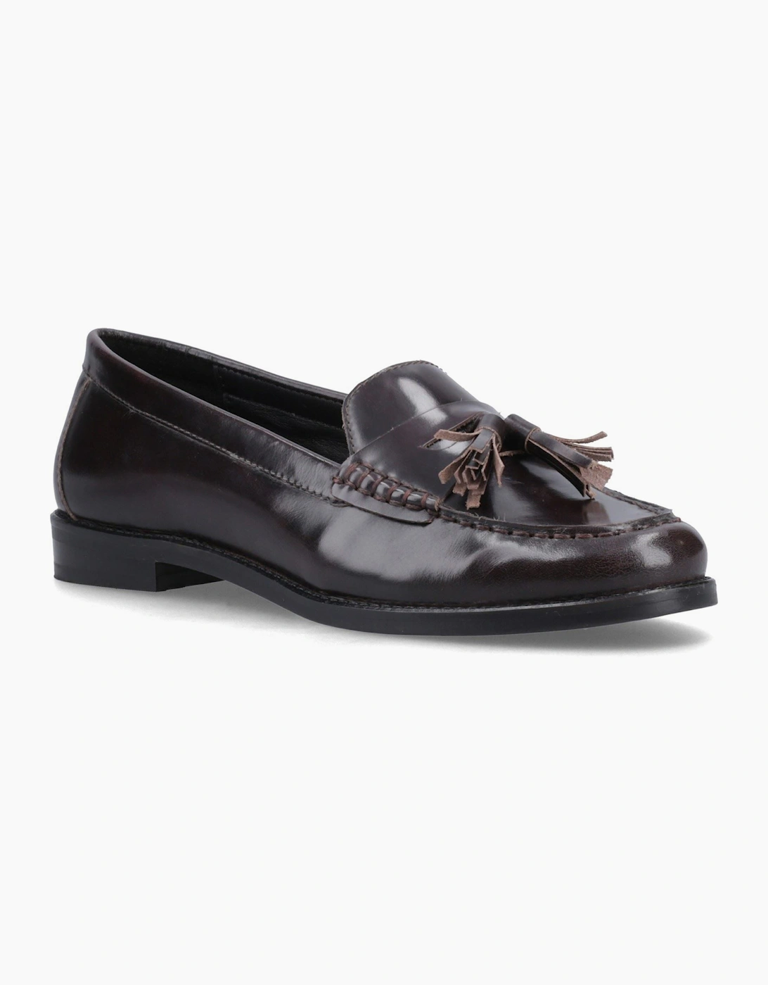 Hush Puppies Women's Purple Connie Leather Aubergine Loafers - Size 5