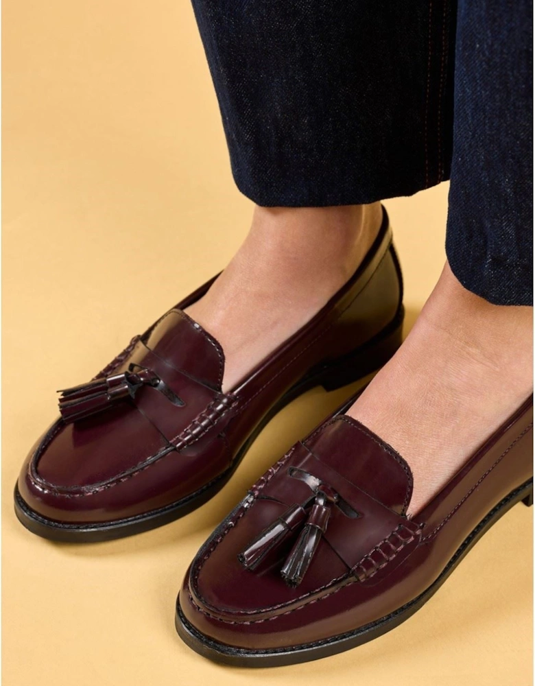 Hush Puppies Connie Leather Women's Aubergine Loafers