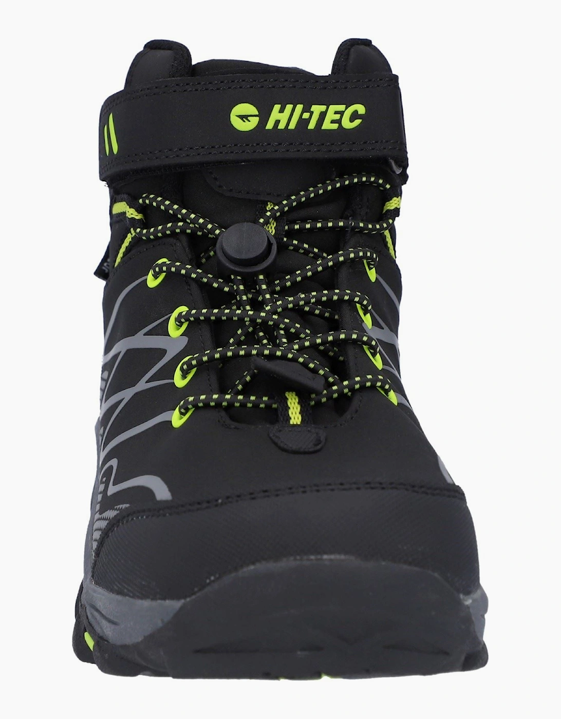 Hi-Tec Blackout Mid Polyester Boy's Black/Lime Hiking Boots