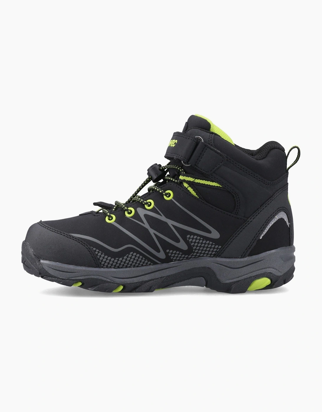 Hi-Tec Blackout Mid Polyester Boy's Black/Lime Hiking Boots