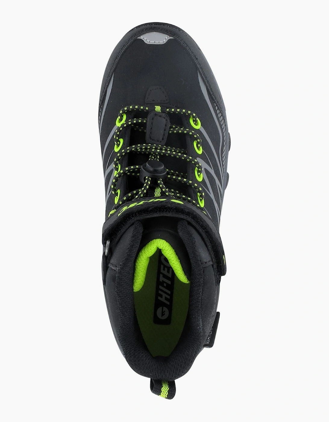Hi-Tec Blackout Mid Polyester Boy's Black/Lime Hiking Boots