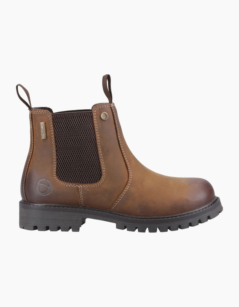 Cotswold Aston Leather Boy's Tan Flat Chelsea Boots