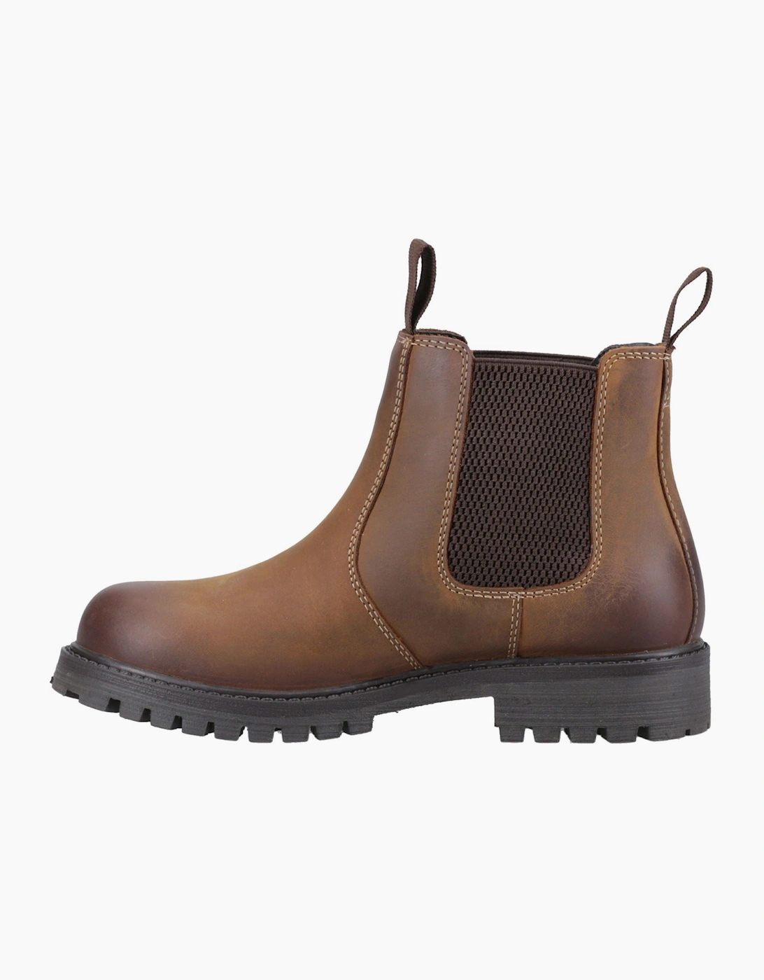 Cotswold Aston Leather Boy's Tan Flat Chelsea Boots