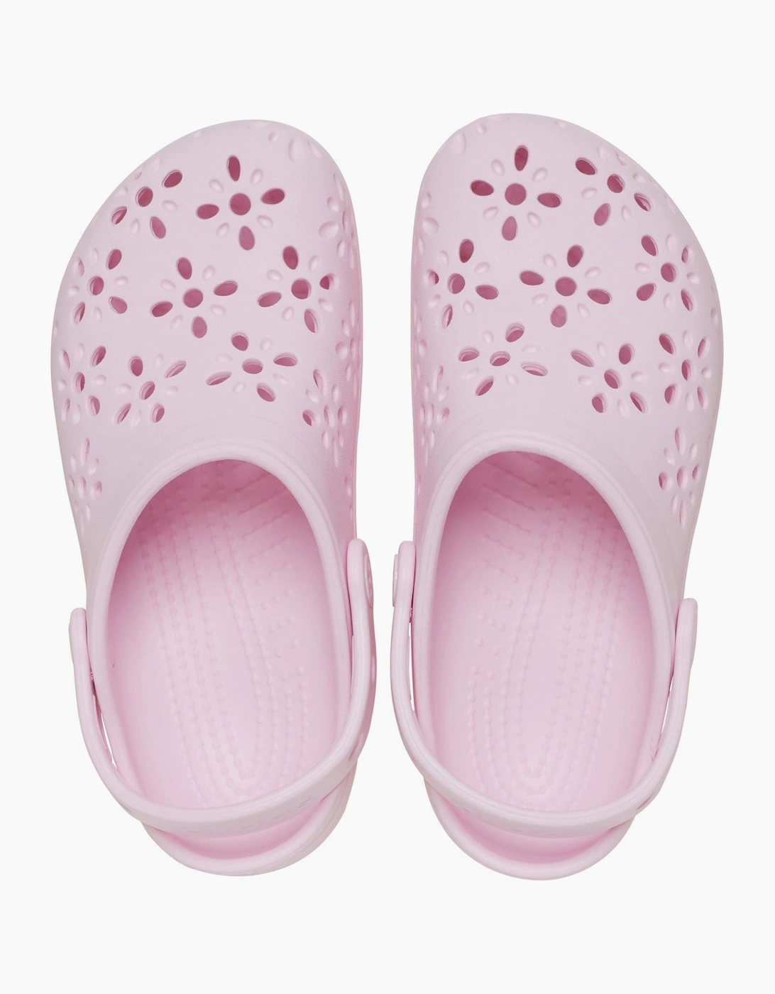 Crocs Classic Floral Cut Out EVA Unisex Kid's Pink Milk Clogs
