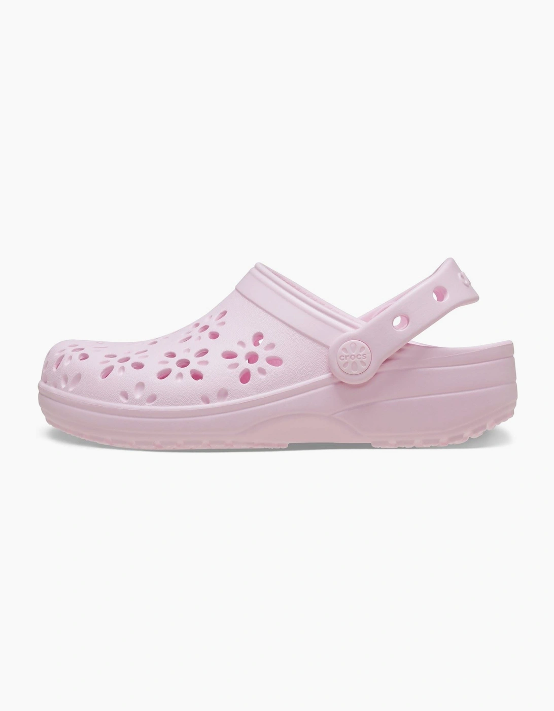 Crocs Classic Floral Cut Out EVA Unisex Kid's Pink Milk Clogs