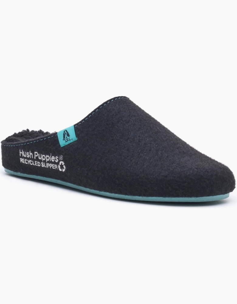 Hush Puppies The Good Polyester Men's Black Turquoise Slippers