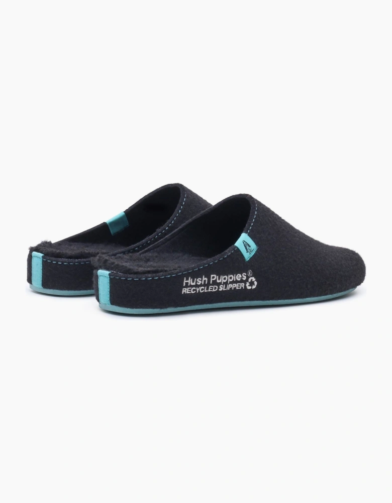 Hush Puppies The Good Polyester Men's Black Turquoise Slippers