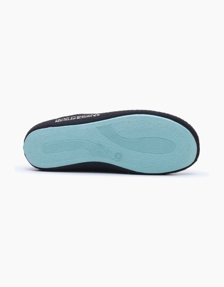 Hush Puppies The Good Polyester Men's Black Turquoise Slippers
