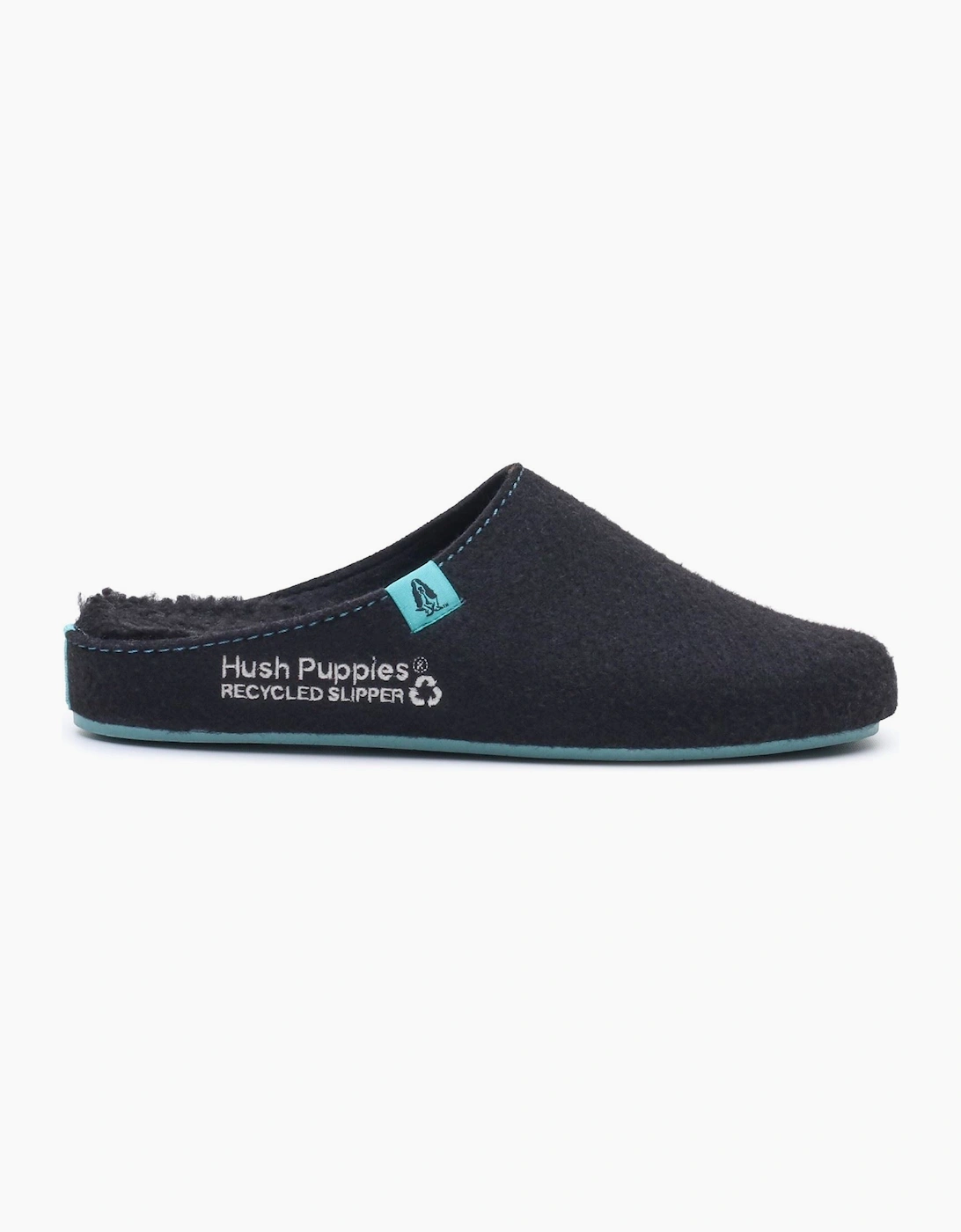 Hush Puppies The Good Polyester Men's Black Turquoise Slippers