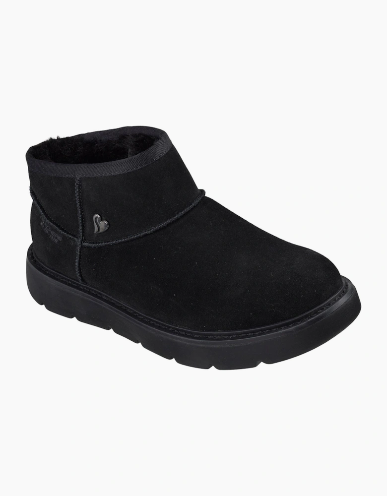 Skechers Keepsakes Cozy Mini Leather Women's Black Suede/Faux Fur Boots
