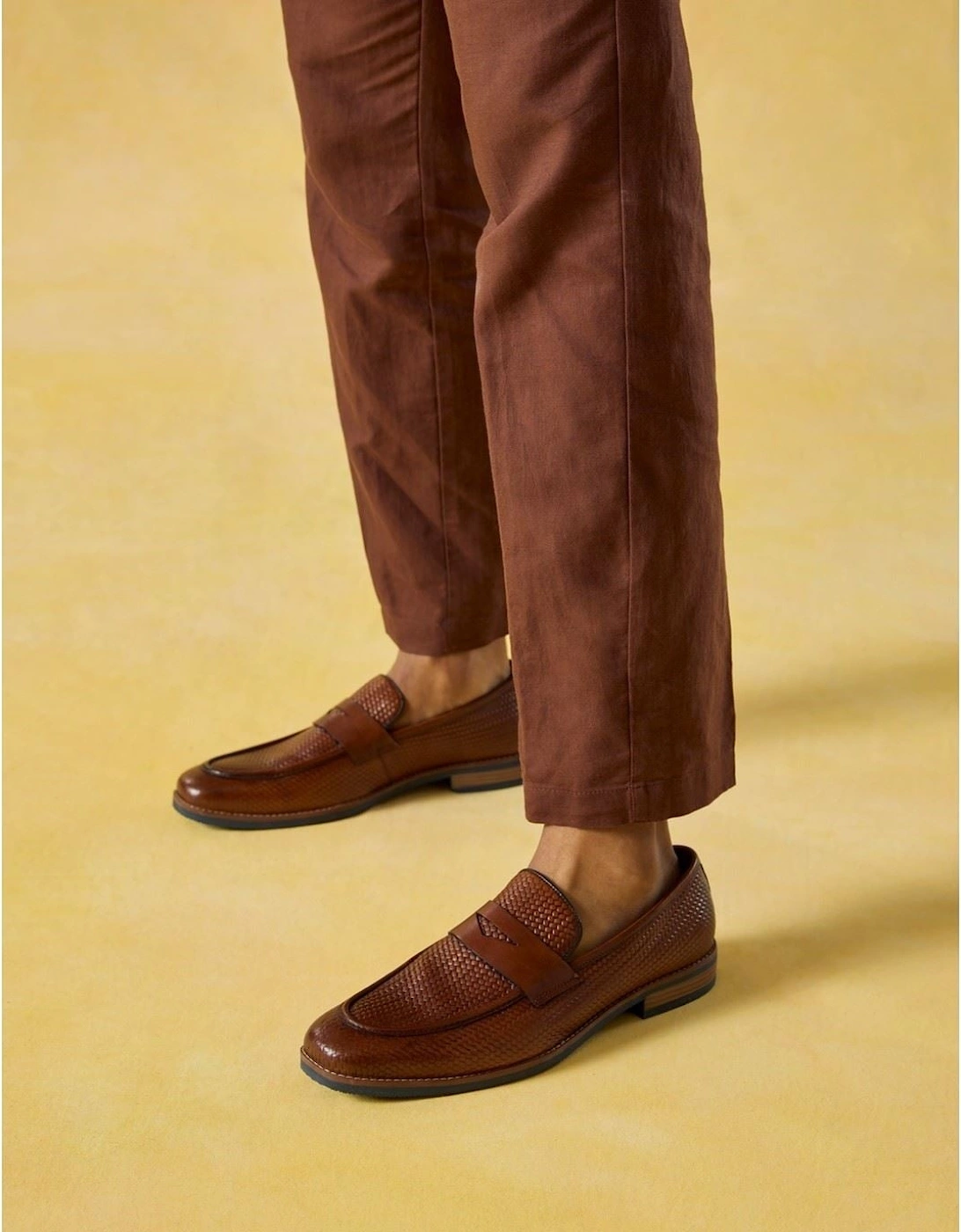 Hush Puppies Mitchell Leather Men's Tan Loafers
