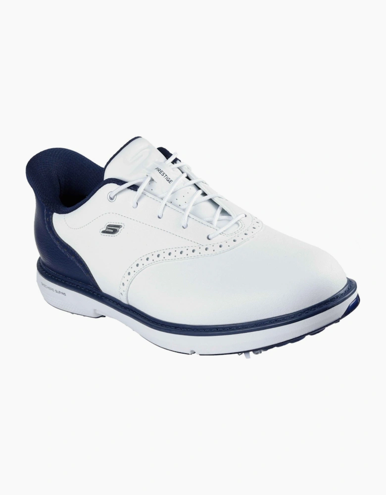 Skechers GO Golf Prestige Leather Men's White/Navy Golf Shoes