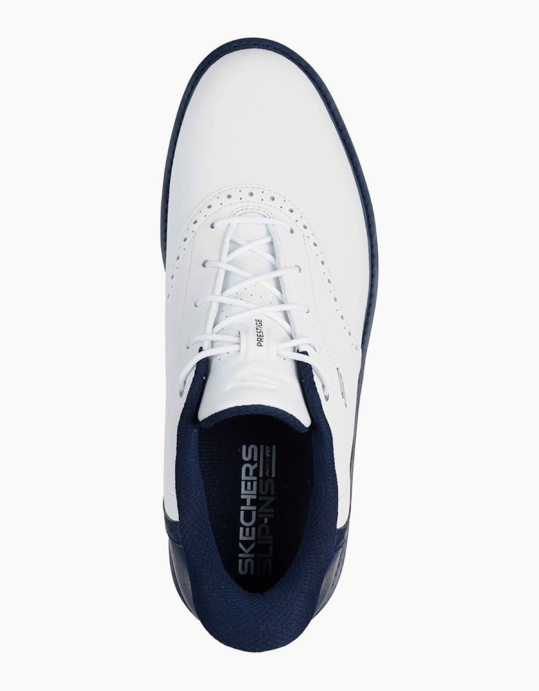 Skechers GO Golf Prestige Leather Men's White/Navy Golf Shoes