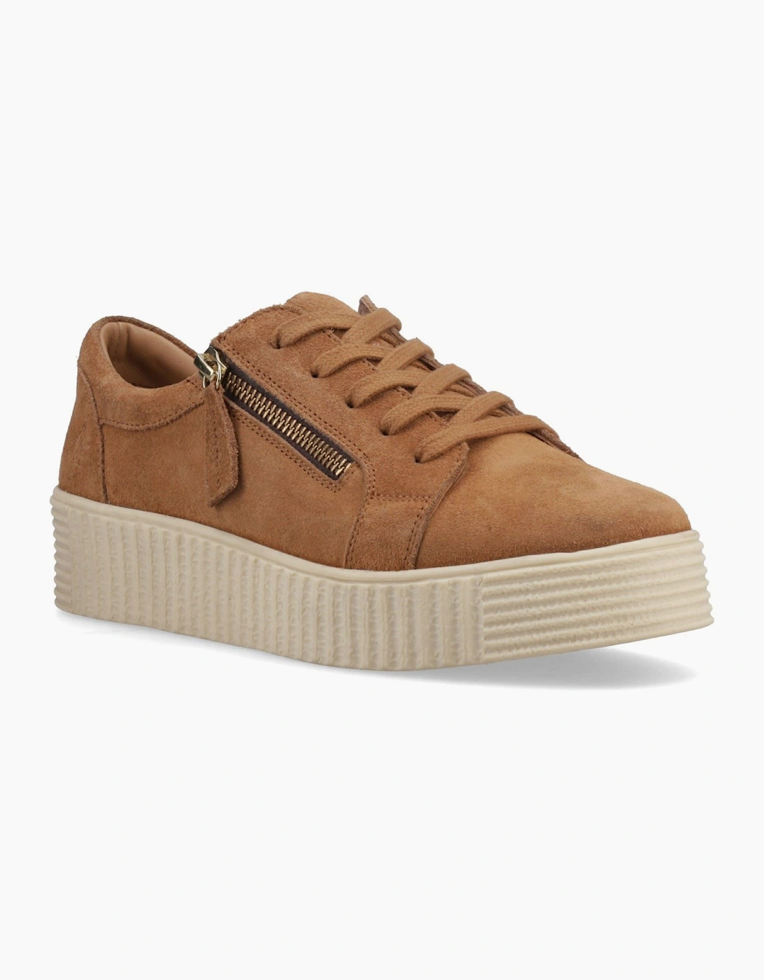Hush Puppies Tara Suede Leather Women's Tan Trainers, 8 of 7