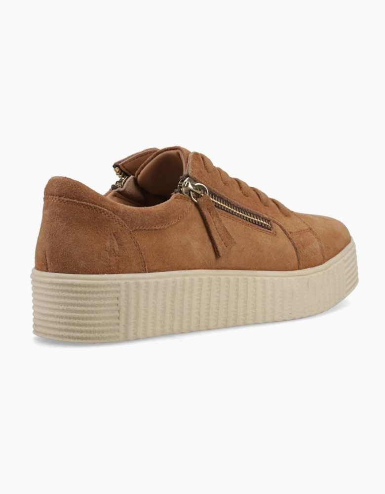 Hush Puppies Tara Suede Leather Women's Tan Trainers