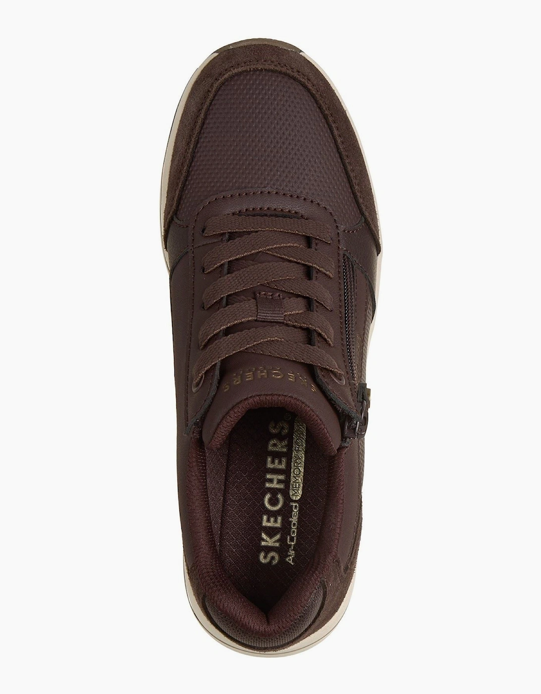 Skechers Billion Flex Luxe Up Leather Women's Chocolate Duraleather/Mesh Trainers