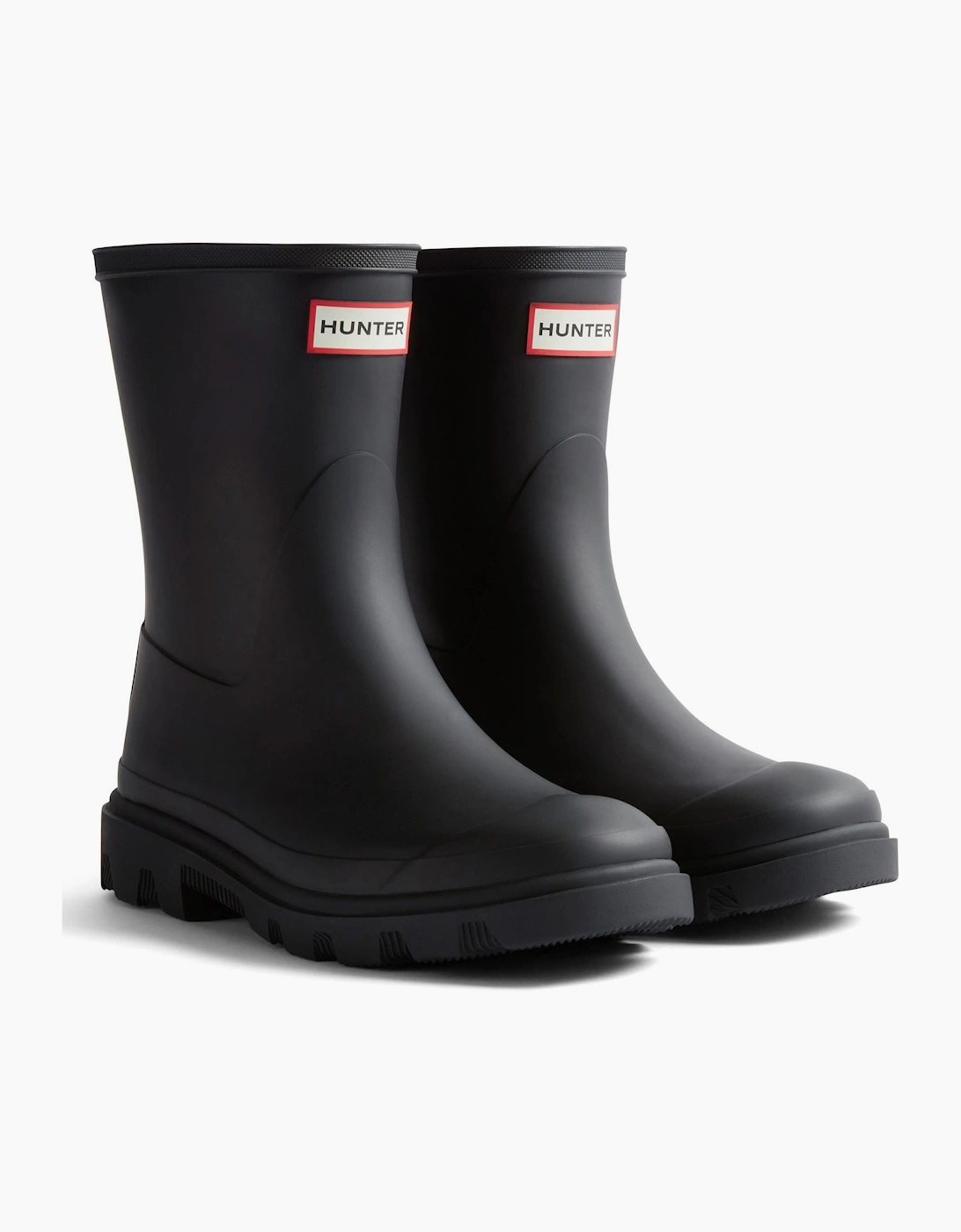 Hunter Downpour Short Rubber Men's Black Wellington Boots