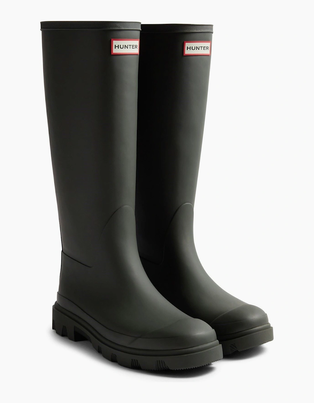 Hunter Men's Green Downpour Tall Rubber Dark Olive Wellington Boots - Size 11