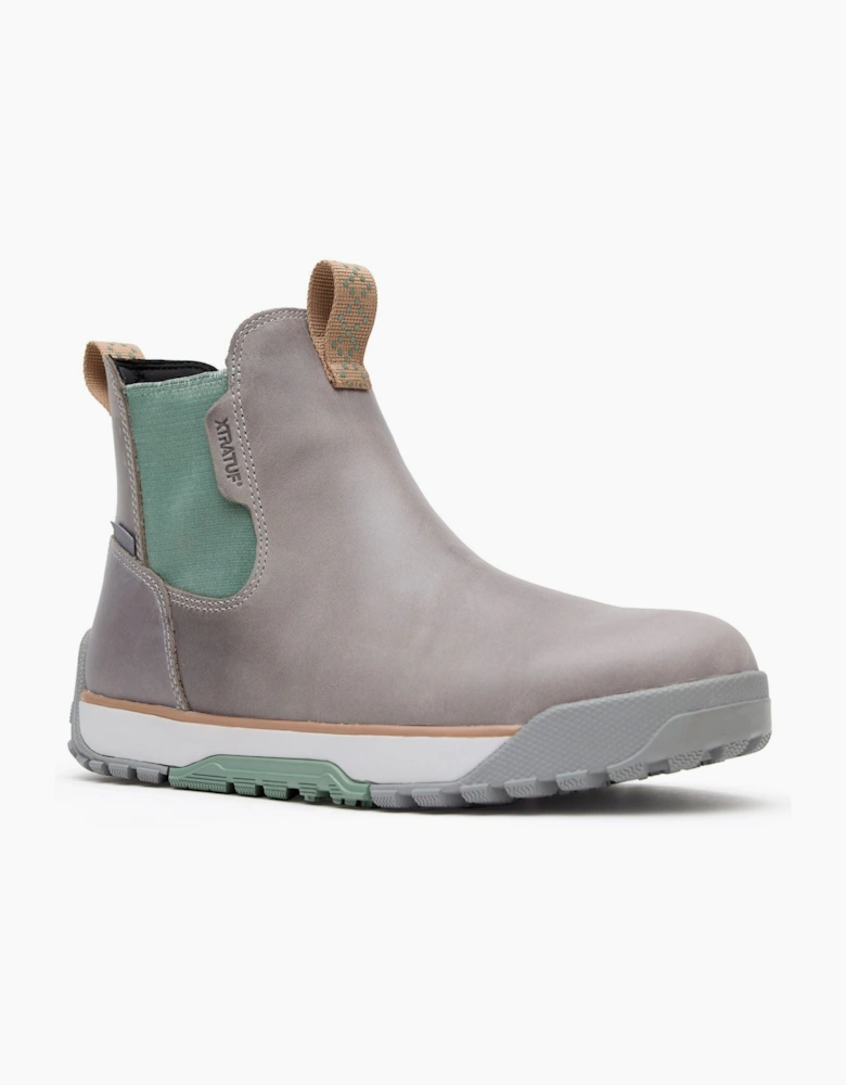 Xtratuf Ankle Deck Leather Leather Women's Grey/Iceberg Wellington Boots