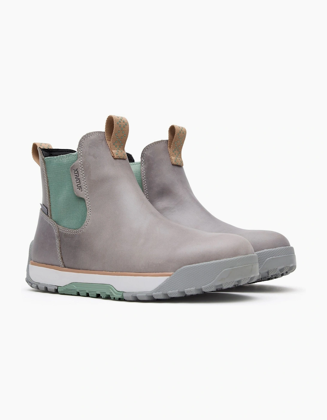 Xtratuf Ankle Deck Leather Leather Women's Grey/Iceberg Wellington Boots