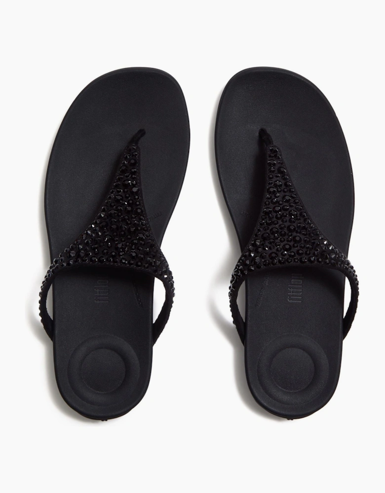 Fitflop Solay Mixed-Crystal Textile Women's Black Sandals