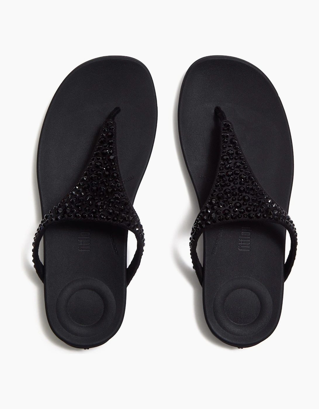 Fitflop Solay Mixed-Crystal Textile Women's Black Sandals